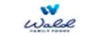 A blue and white logo of the walds family lodge.
