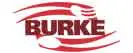 A red and white logo for burkin