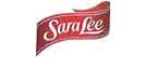 A red banner with the name of sara lee on it.